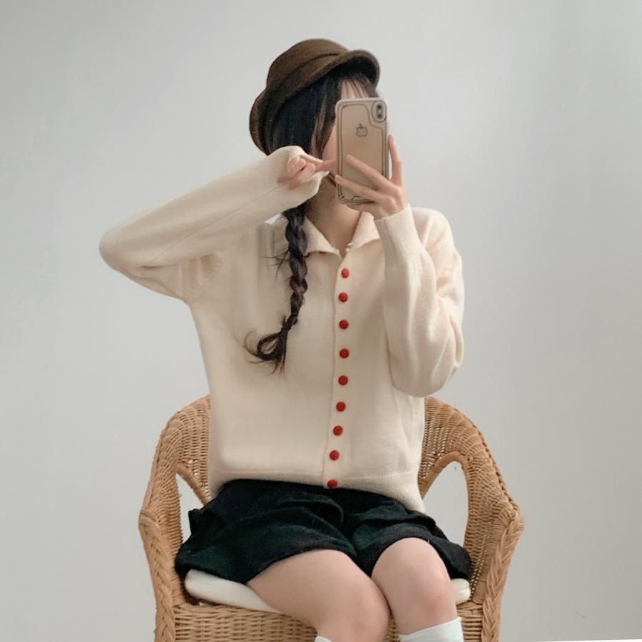 [색감깡패/고퀄]포엠  빨간 콩단추 니트 하이넥 가디건3color -메종스튜디오 상세 이미지 26