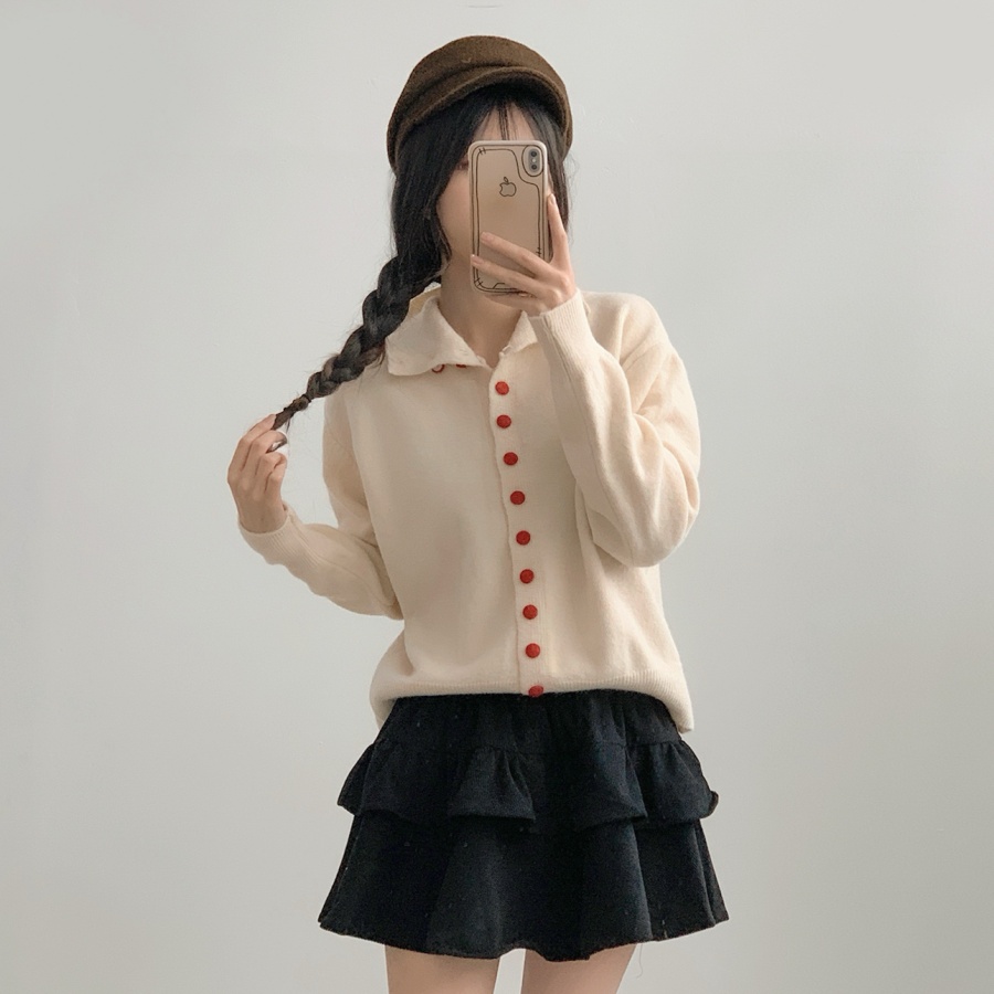 [색감깡패/고퀄]포엠  빨간 콩단추 니트 하이넥 가디건3color -메종스튜디오 상세 이미지 28