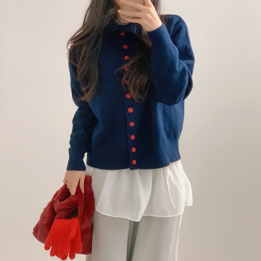 [색감깡패/고퀄]포엠  빨간 콩단추 니트 하이넥 가디건3color -메종스튜디오 상세 이미지 10
