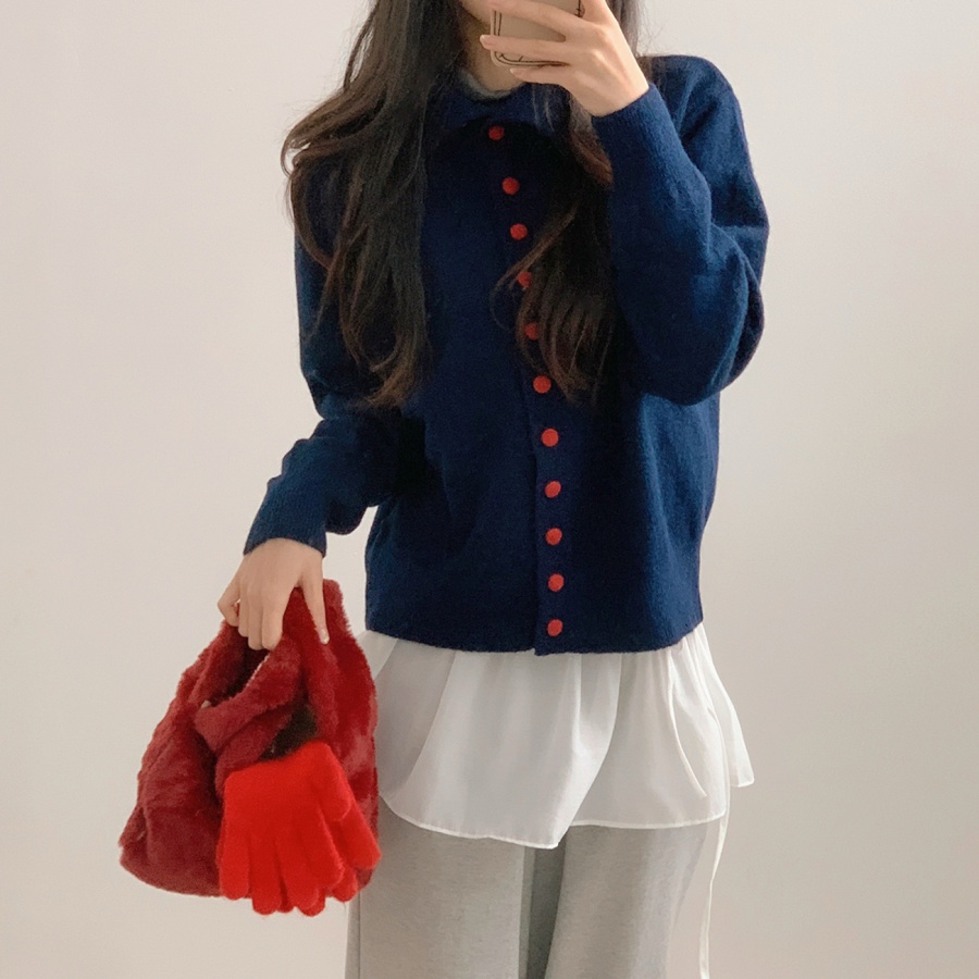 [색감깡패/고퀄]포엠  빨간 콩단추 니트 하이넥 가디건3color -메종스튜디오 상세 이미지 16