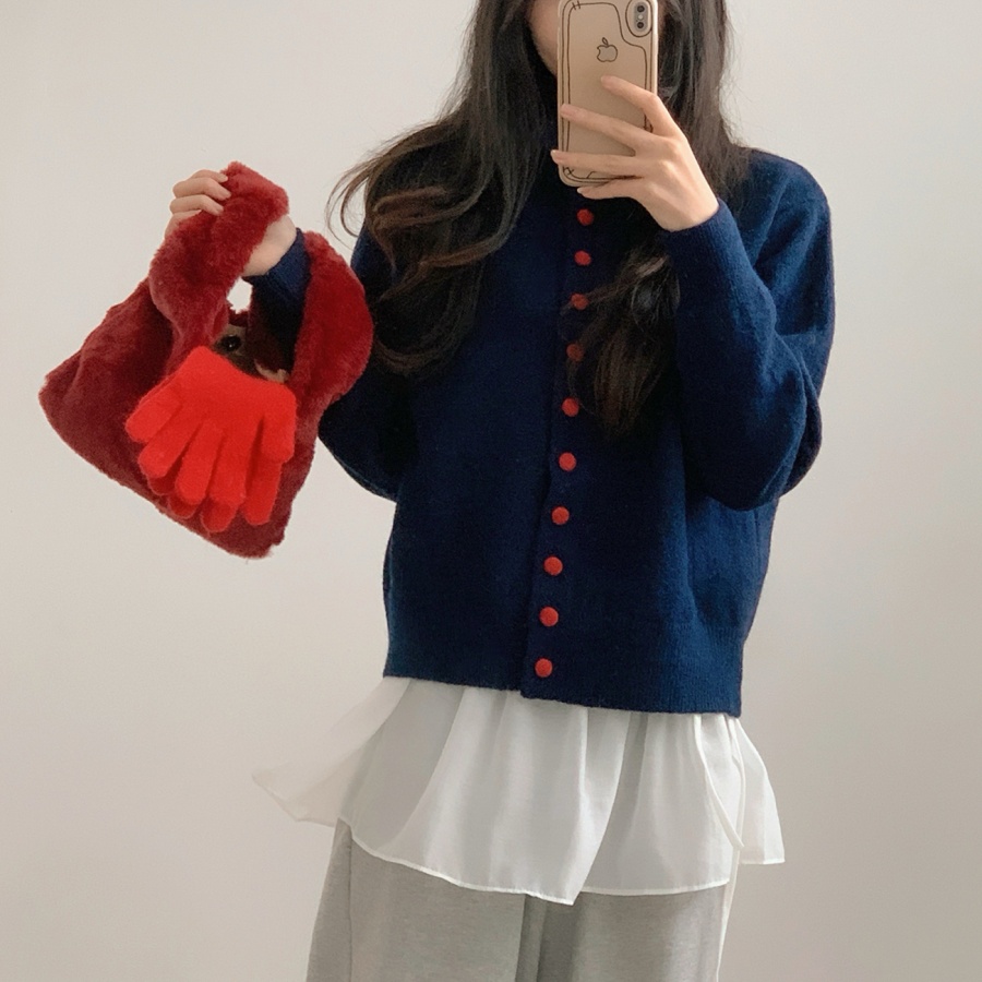 [색감깡패/고퀄]포엠  빨간 콩단추 니트 하이넥 가디건3color -메종스튜디오 상세 이미지 18