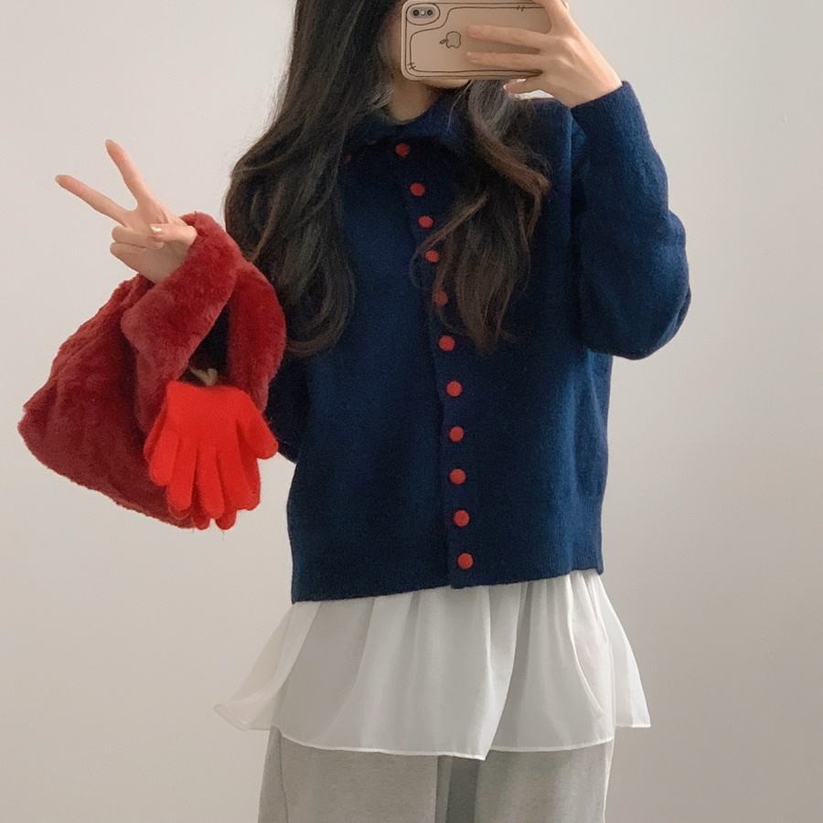 [색감깡패/고퀄]포엠  빨간 콩단추 니트 하이넥 가디건3color -메종스튜디오 상세 이미지 22
