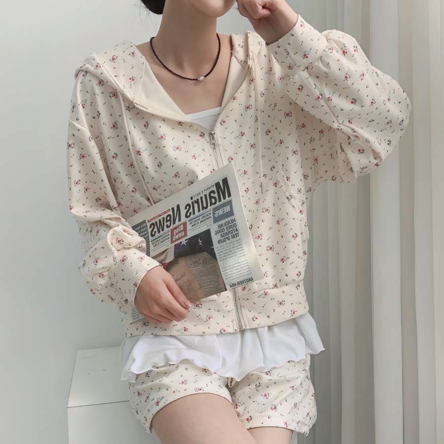 벚꽃세일3일간🌸플라워후드집업세트 set 플라워 후드 집업 아우터 숏팬츠 투피스 세트 트레이닝2color -메종스튜디오 트레이닝세트 투피스 플라워후드집업 상세 이미지 10