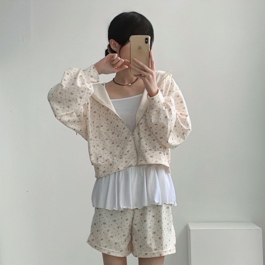 벚꽃세일3일간🌸플라워후드집업세트 set 플라워 후드 집업 아우터 숏팬츠 투피스 세트 트레이닝2color -메종스튜디오 트레이닝세트 투피스 플라워후드집업 상세 이미지 12