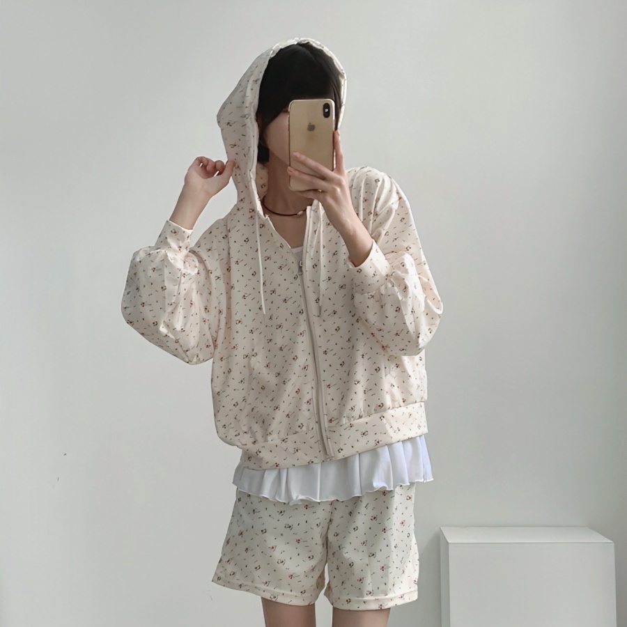 벚꽃세일3일간🌸플라워후드집업세트 set 플라워 후드 집업 아우터 숏팬츠 투피스 세트 트레이닝2color -메종스튜디오 트레이닝세트 투피스 플라워후드집업 상세 이미지 13