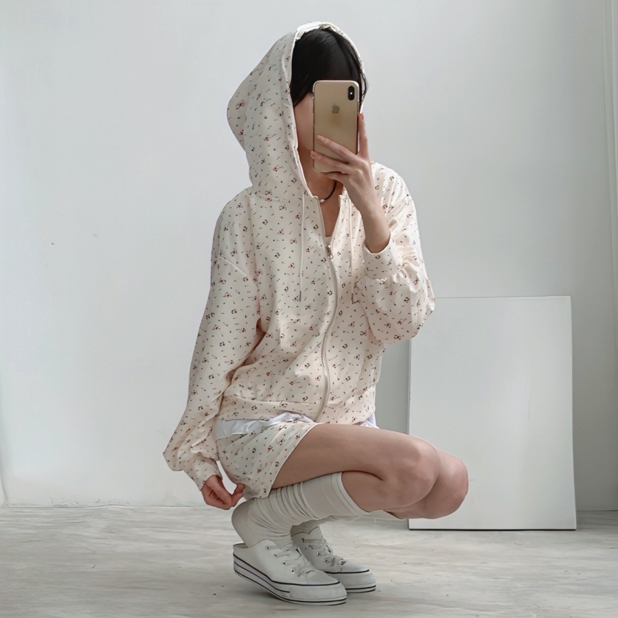 벚꽃세일3일간🌸플라워후드집업세트 set 플라워 후드 집업 아우터 숏팬츠 투피스 세트 트레이닝2color -메종스튜디오 트레이닝세트 투피스 플라워후드집업 상세 이미지 14