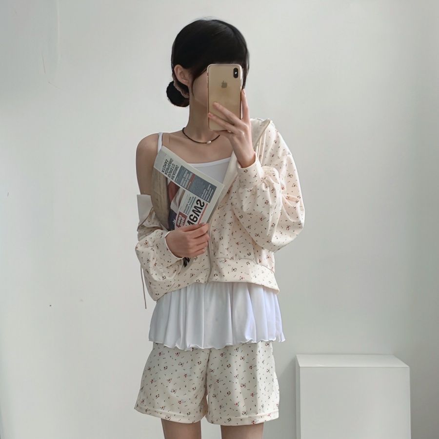 벚꽃세일3일간🌸플라워후드집업세트 set 플라워 후드 집업 아우터 숏팬츠 투피스 세트 트레이닝2color -메종스튜디오 트레이닝세트 투피스 플라워후드집업 상세 이미지 16