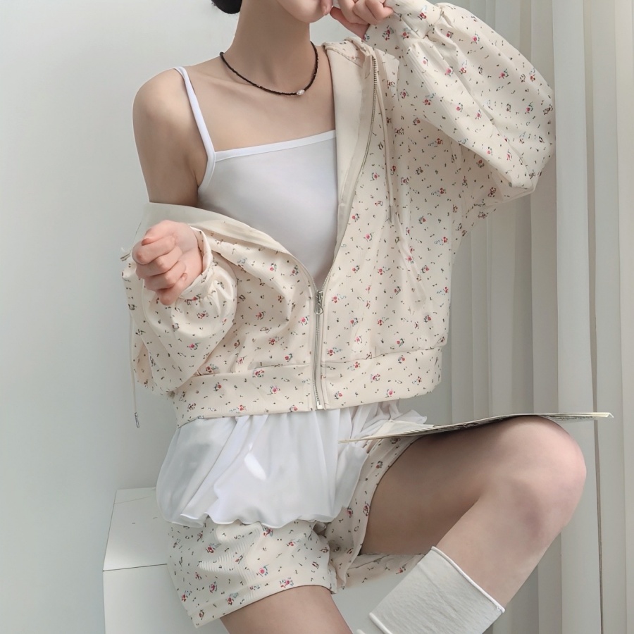 벚꽃세일3일간🌸플라워후드집업세트 set 플라워 후드 집업 아우터 숏팬츠 투피스 세트 트레이닝2color -메종스튜디오 트레이닝세트 투피스 플라워후드집업 상세 이미지 19