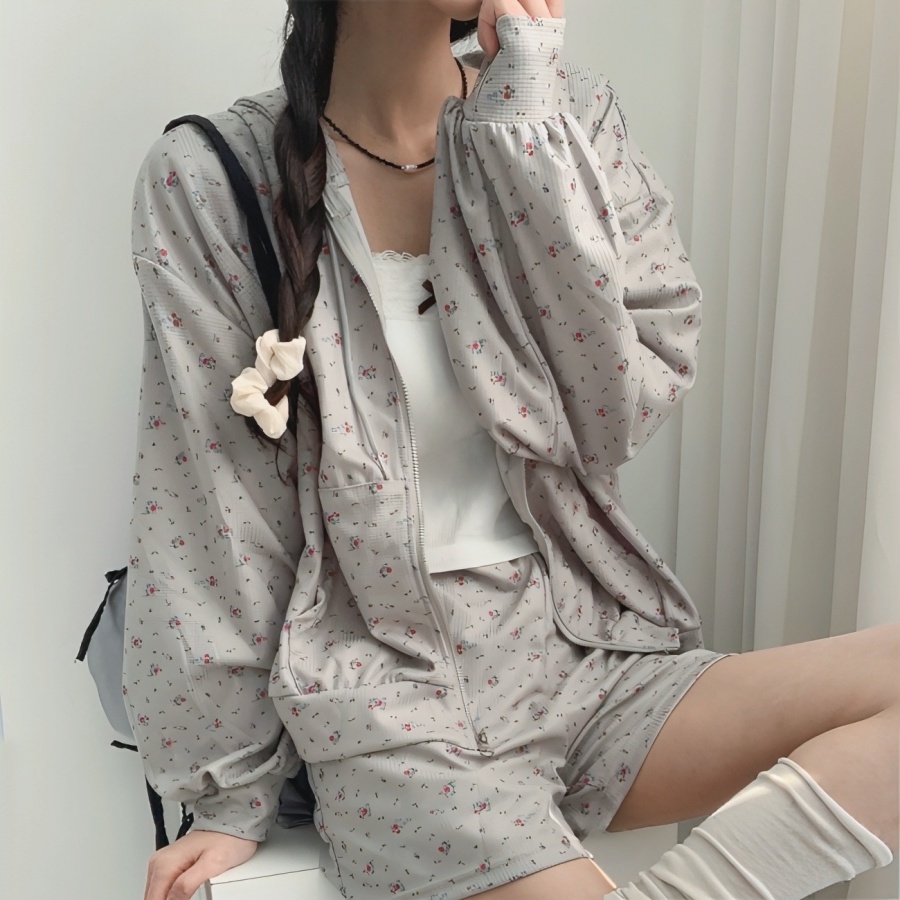 벚꽃세일3일간🌸플라워후드집업세트 set 플라워 후드 집업 아우터 숏팬츠 투피스 세트 트레이닝2color -메종스튜디오 트레이닝세트 투피스 플라워후드집업 상세 이미지 20