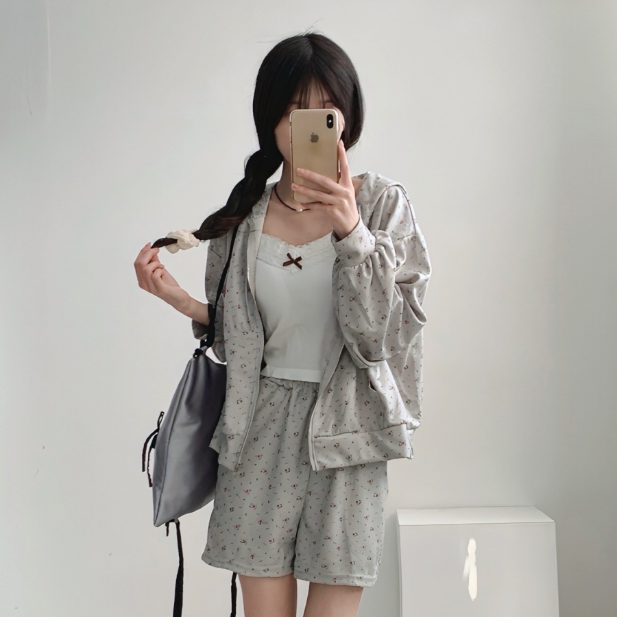 벚꽃세일3일간🌸플라워후드집업세트 set 플라워 후드 집업 아우터 숏팬츠 투피스 세트 트레이닝2color -메종스튜디오 트레이닝세트 투피스 플라워후드집업 상세 이미지 22