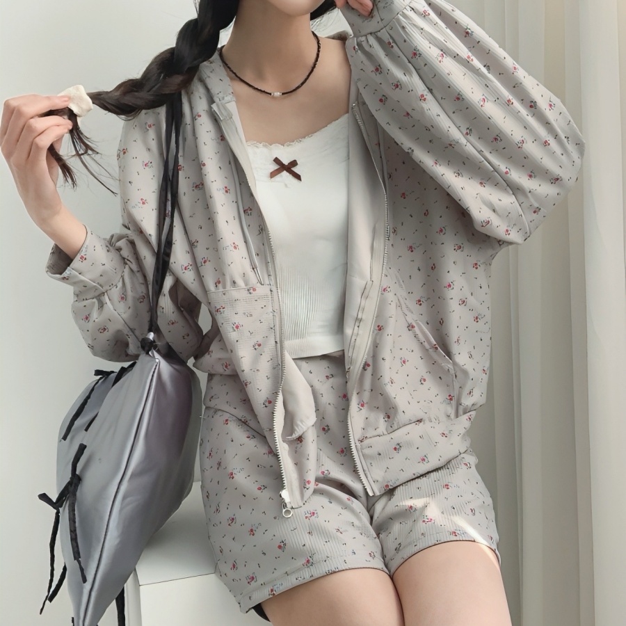 벚꽃세일3일간🌸플라워후드집업세트 set 플라워 후드 집업 아우터 숏팬츠 투피스 세트 트레이닝2color -메종스튜디오 트레이닝세트 투피스 플라워후드집업 상세 이미지 25