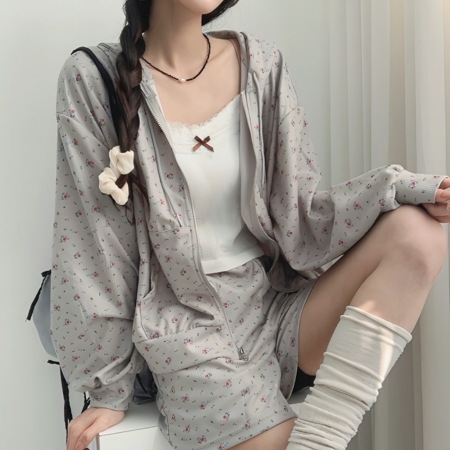벚꽃세일3일간🌸플라워후드집업세트 set 플라워 후드 집업 아우터 숏팬츠 투피스 세트 트레이닝2color -메종스튜디오 트레이닝세트 투피스 플라워후드집업 상세 이미지 28